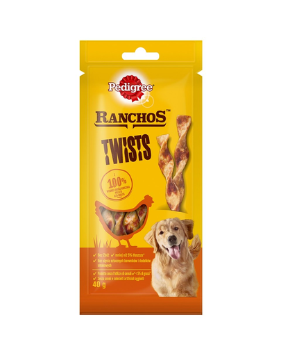 PEDIGREE Ranchos Twists 40 g csirkében gazdag kutyakaják