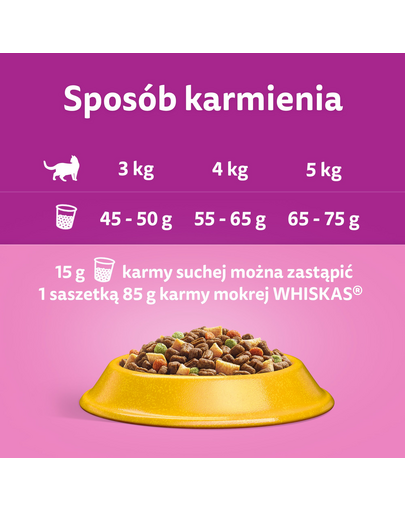 WHISKAS Adult 6x1,9 kg szárazeledel felnőtt macskáknak ízletes tonhallal
