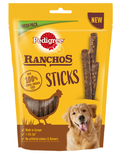 PEDIGREE Ranchos Sticks 60 g csirkemáj kutyakaják
