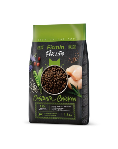 FITMIN Cat For Life Castrate Chicken 1,8 kg ivartalanított macskának csirkével