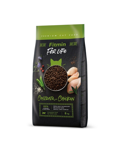 FITMIN Cat For Life Castrate Chicken 8 kg ivartalanított macskának csirkével