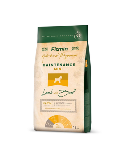 FITMIN Dog Nutritional Programme Mini Maintenance Lamb&Beef 12 kg felnőtt, kistestű kutyák számára
