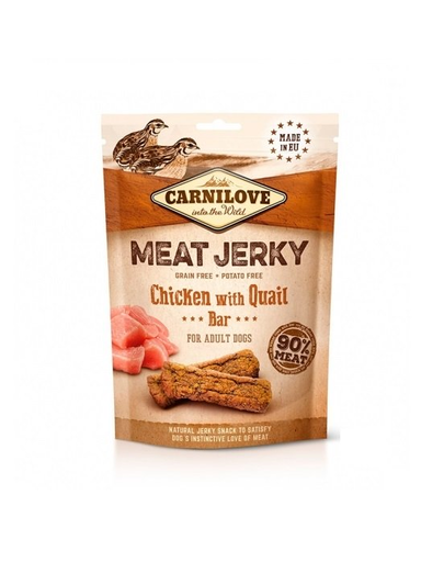 CARNILOVE Meat Jerky Bar 100gx12pcs csirke és fürj bár