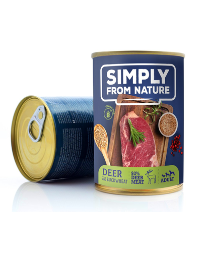 SIMPLY FROM NATURE Wet Food for dogs deer and buckwheat 400 g