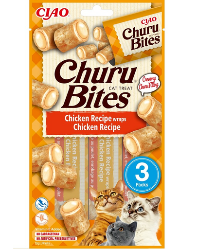 INABA Churu Bites Chicken wraps 3x10g csirke csomagolások macskáknak