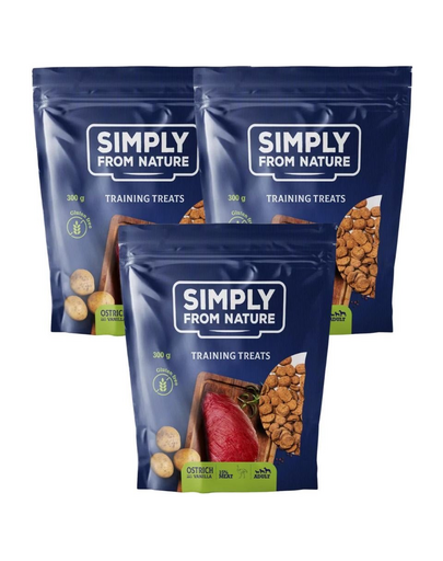 SIMPLY FROM NATURE Training Treats with ostrich meat and vanilla 3 x 300 g