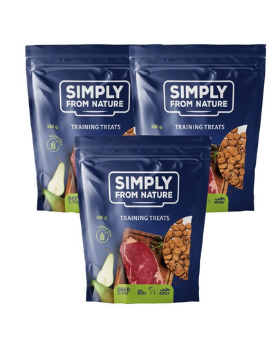 SIMPLY FROM NATURE Training Treats with deer meat and pear 3 x 300 g