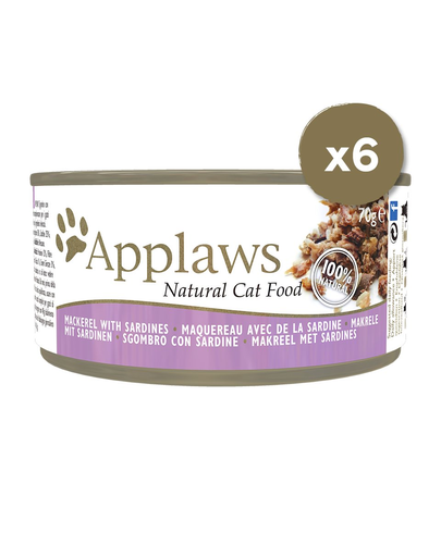 APPLAWS Cat Tin 6 x 70 g Macreal és szardínia