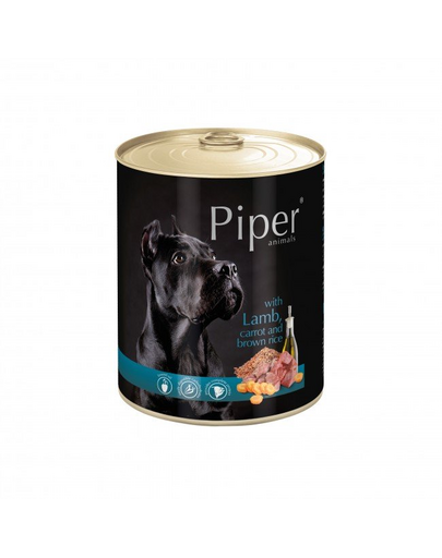 DOLINA NOTECI PIPER konzerv felnőtt kutyáknak bárányhússal, sárgarépával és barna rizzsel 800g