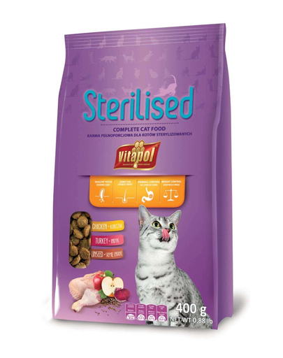 VITAPOL Táp sterilizált macskáknak 0,4kg