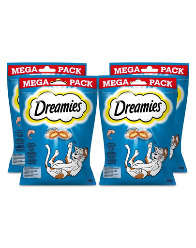 DREAMIES Mega Pack 4x180g - Finom lazac ízű macskaeledel