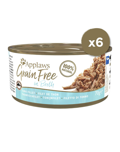 APPLAWS Cat Tin Grain Free 6 x 70 g Tonhal húslevesben