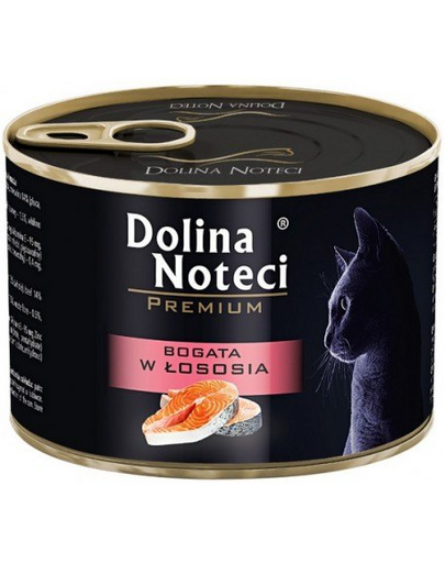 DOLINA NOTECI Premium Lazacban gazdag eledel felnőtt macskák számára 185 g