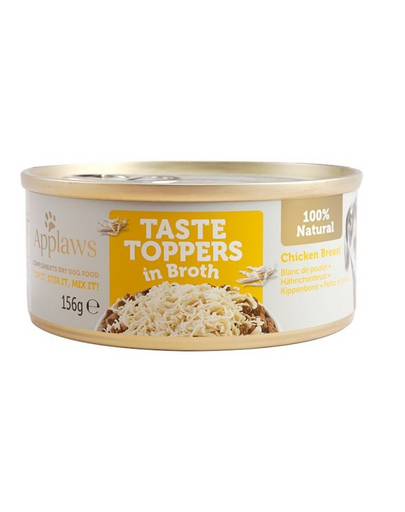 APPLAWS Dog Tin Taste Toppers Chicken Breast 6x156g csirkemell húslevesben