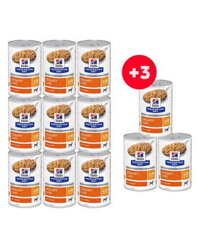 HILL'S Prescripition Diet Canine c/d Multicare 9x370g + 3 konzerv INGYEN!