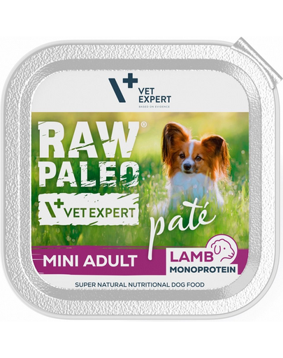 VETEXPERT RAW PALEO Pate Adult Mini Lamb 150 g kistestű kutyapástétom bárány