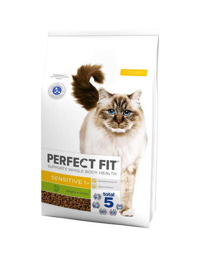 PERFECT FIT Sensitive 1+ Pulykában gazdag 7 kg-os teljes értékű szárazeledel érzékeny felnőtt macskáknak