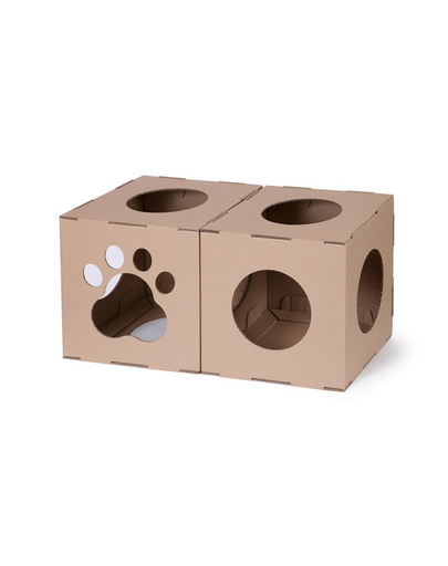 CARTON+ PETS Ikrek karton moduláris macskaházak