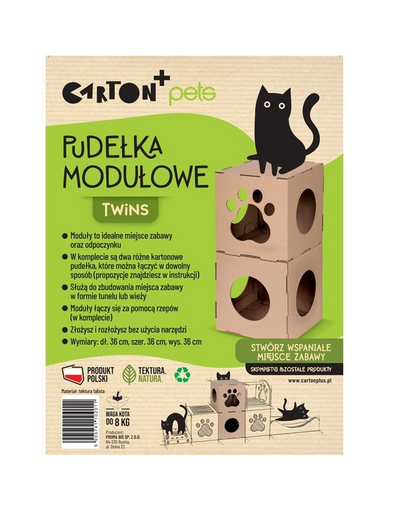CARTON+ PETS Ikrek karton moduláris macskaházak
