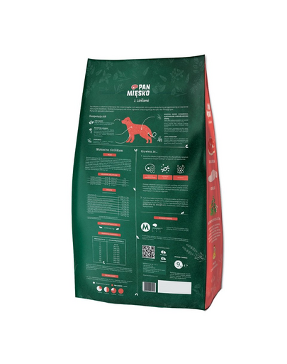 PAN MIĘSKO gyógynövényekkel – marhahús nyúllal (M) 9 kg, közepes testű fajták számára