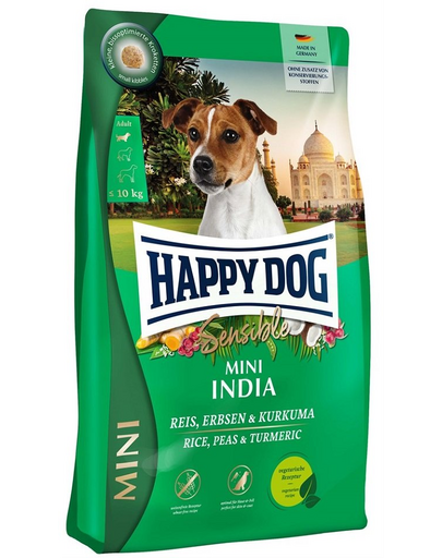 HAPPY DOG Sensible Mini India 4kg borsó, rizs és kurkuma
