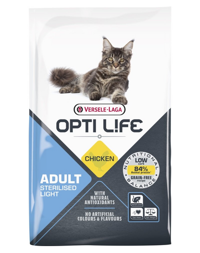 VERSELE-LAGA Opti Life Cat Sterlised/Light Chicken 7.5 kg sterilizált macskák esetében