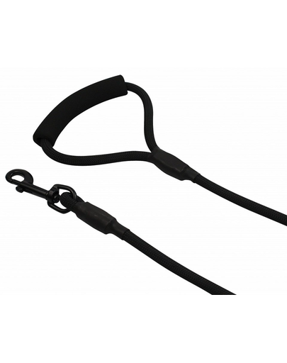 PET NOVA Smycz nylonowa z uchwytem sznur 120 cm / 1 cm czarna