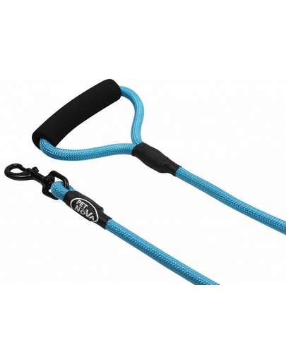 PET NOVA Nylon póráz fogantyúval, zsinór 120 cm / 1,2 cm, égszínkék