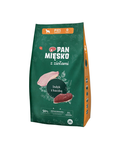 PAN MIĘSKO fűszernövényekkel Pulyka kacsával M 20 kg közepes méretű fajtáknak