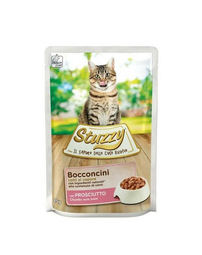 STUZZY Bocconcini Chunks with Ham 85g sonka mártásban felnőtt macskáknak
