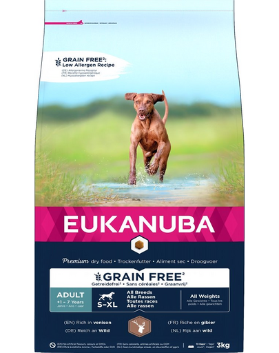EUKANUBA Grain Free S-XL Adult Játék 3 kg felnőtt kutyáknak