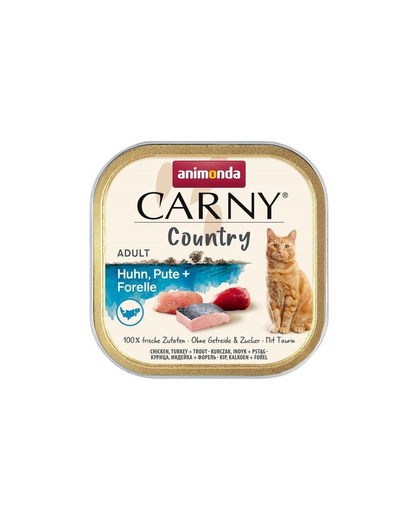 ANIMONDA Carny Country Adult Chicken&Turkey&Trout 100 g csirke, pulyka és pisztráng felnőtt macskáknak