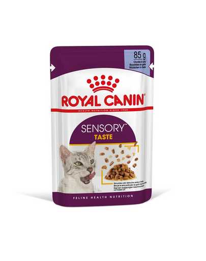 ROYAL CANIN SENSORY TASTE JELLY 12x85g - zselés felnőtt macska nedves táp fokozott íz élménnyel