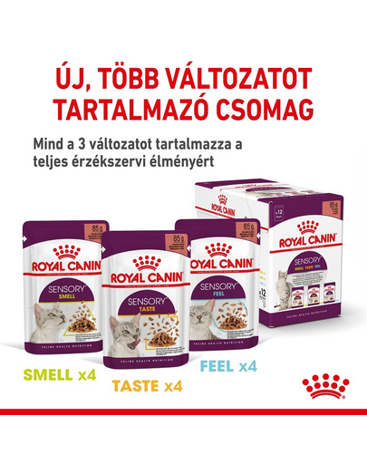 ROYAL CANIN SENSORY TASTE GRAVY 85g - nedves eledel felnőtt macskáknak mártásban, fokozott ízérzettel