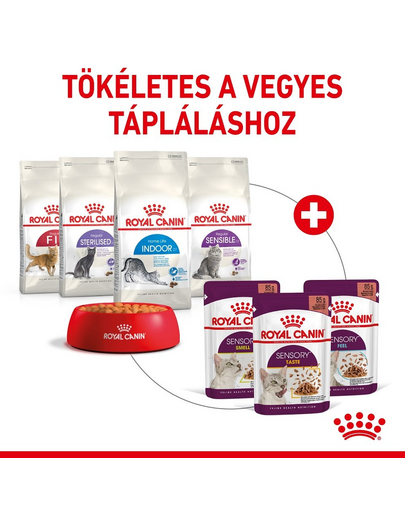 ROYAL CANIN SENSORY TASTE GRAVY 85g - nedves eledel felnőtt macskáknak mártásban, fokozott ízérzettel