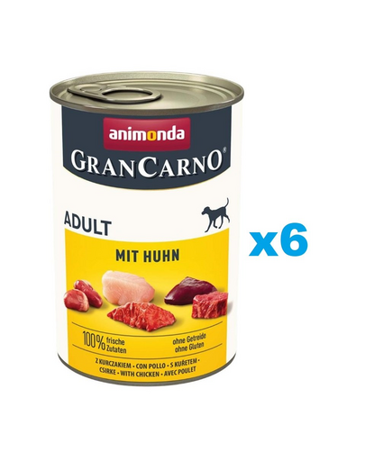 ANIMONDA GranCarno Adult Chicken Csirkével felnőtt kutyáknak 6x400 g