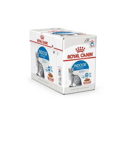 ROYAL CANIN Indoor Sterilised Gravy - idősödő macska szószos nedves táp 12 x 85 g