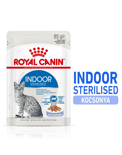 ROYAL CANIN Indoor Sterilised Jelly - idősödő macska zselé nedves táp 85g