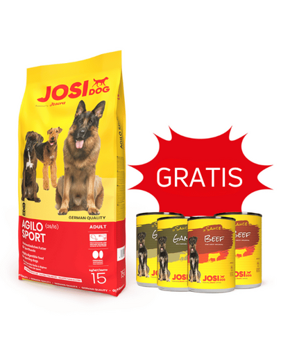 JOSERA JosiDog Agilo Sport 15 kg + 4 doboz INGYENES