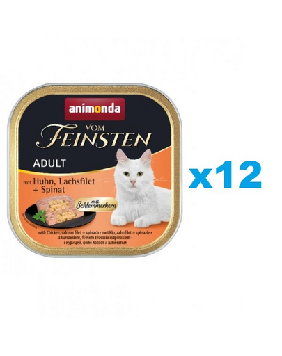 ANIMONDA Vom Feinsten Adult Csirke, lazac és spenót 12x100g
