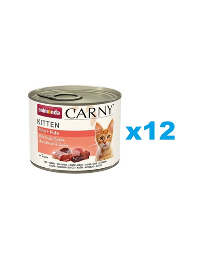 ANIMONDA Carny Kitten Beef&Turkey Marhahús és pulyka cicáknak 12x200 g