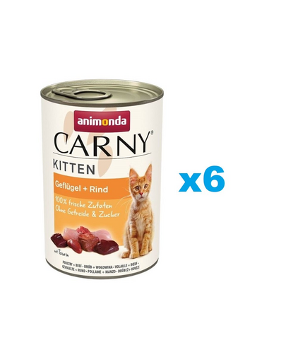 ANIMONDA Carny Kitten Poultry&Beef Baromfi és marhahús cicáknak 6x400 g
