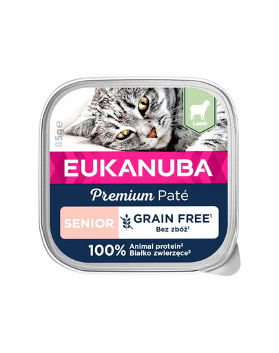 EUKANUBA Grain Free Senior macskapástétom Bárány 16 x 85 g