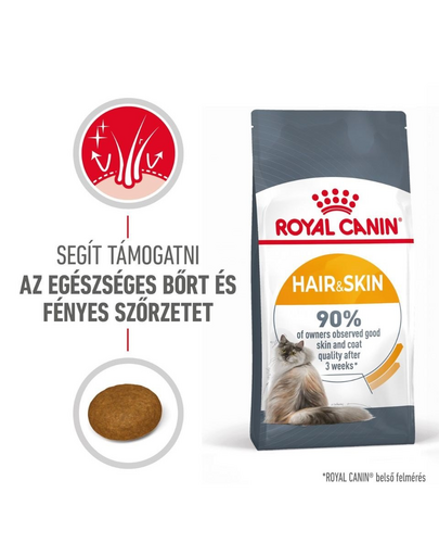 ROYAL CANIN HAIR & SKIN CARE - száraz táp felnőtt macskák részére a szebb szőrzetért és az egészséges bőrért 10 kg
