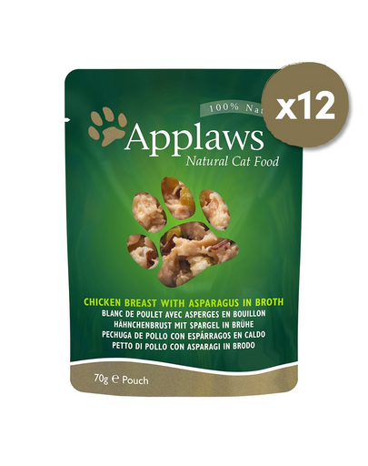 APPLAWS Cat Pouch 12 x 70 g Csirke és spárga