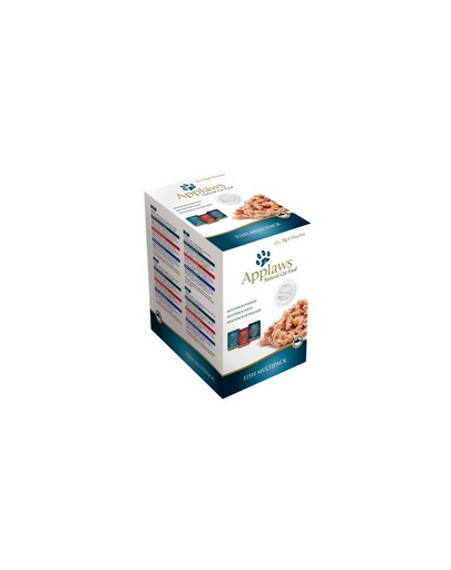 APPLAWS Cat Pouch Multipack 4 x 12 x 70 g Fish Selection Halak