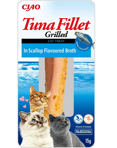 INABA Tuna fillet in scallop broth 15g tonhalfilé húslevesben fésűkagylóval macskáknak