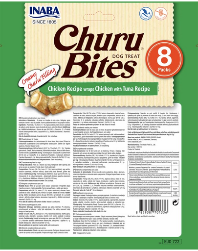 INABA Churu Bite Chicken 8x12g csirke és tonhal wrap kutyáknak