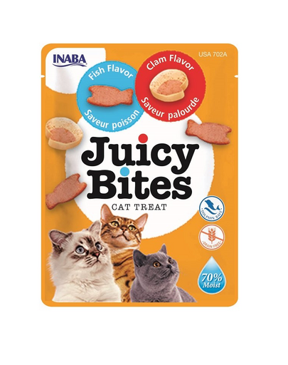 INABA Juicy Bites nedves hal- és kagylócsemege macskáknak 33,9 g (3x11,3 g)
