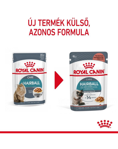 ROYAL CANIN HAIRBALL CARE GRAVY - szószos nedves táp felnőtt macskák részére a szőrlabdák könnyebb eltávozásáért 85g